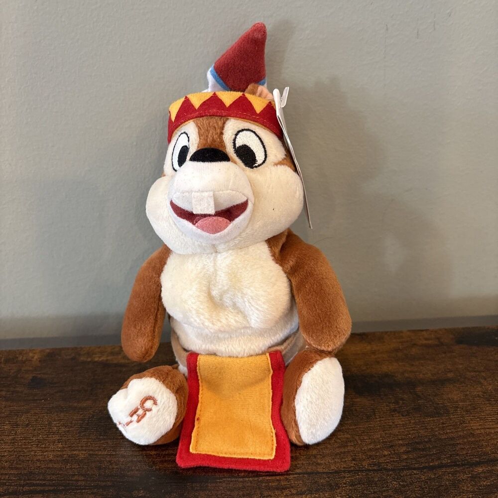 Frontierland Disney Chip & Dale Bean Bag Plush Native Spirit Animal Mint W/tag